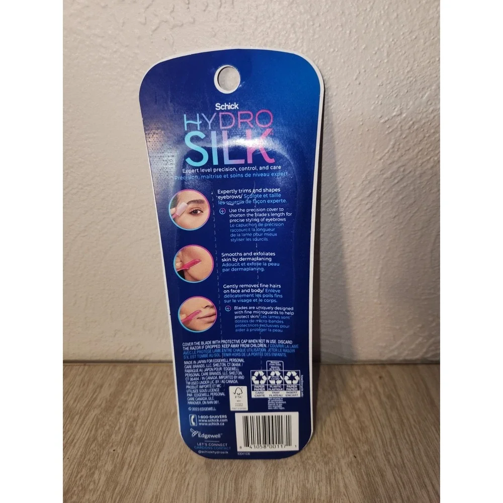 Schick Hydro Silk Touch-Up Dermaplaning Tool with Precision‎ Cover, 3ct NEW